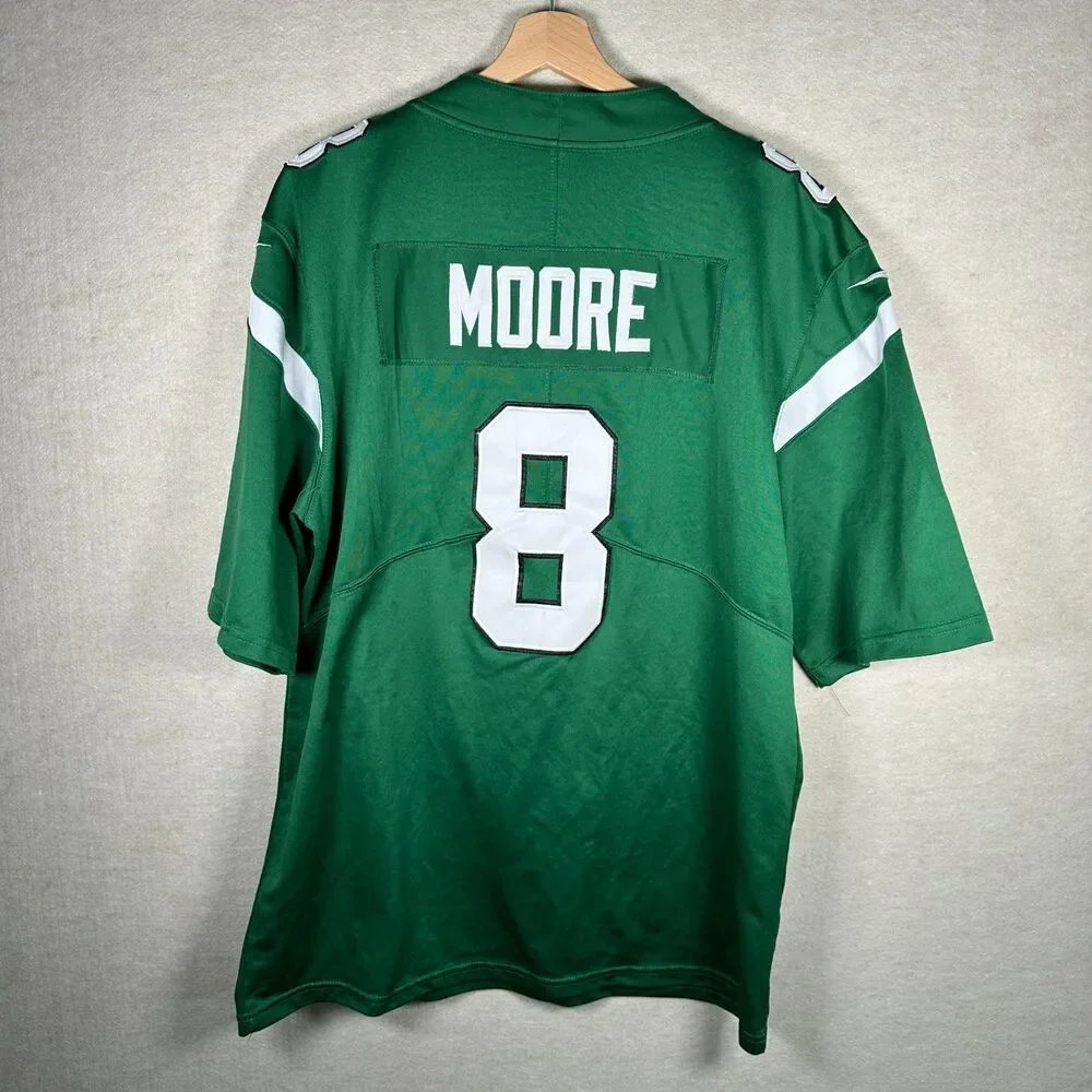 Nike New York Jets NFL Jersey Mens Large Elijah Moore #8 Green Football Shirt